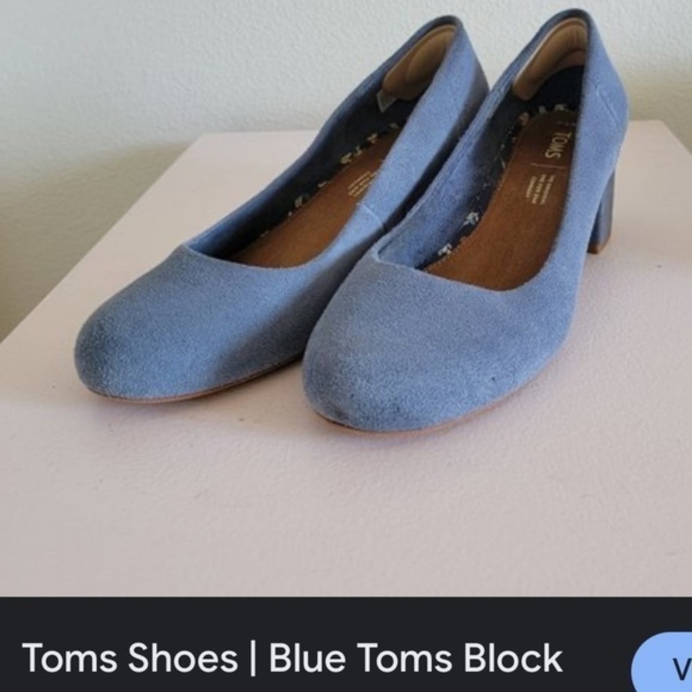 TOMS SHOES, size8W, blue suede - Picture 8 of 8